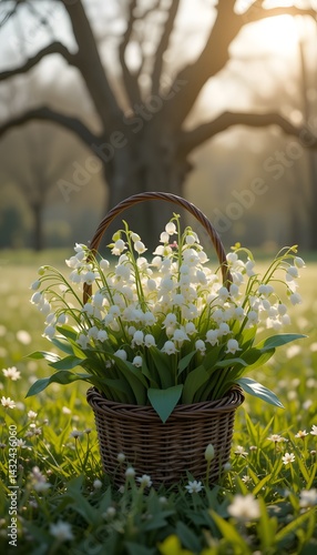 basket with flowers