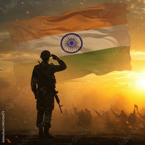 happy independence day | indian army day | indian army wallpaper 4k hd full screen | indian flag wallpaper hd download | happy republic day – Indian Soldier Saluting at Sunrise with Glowing Tricolor