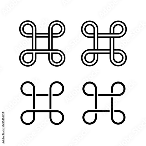 Reconciliation icon line style and flat glyph style. Icon set related to accounting and banking.