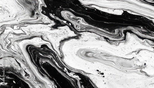 Abstract swirling patterns in black, white, and gray.  Fluid, dynamic, and textured design
