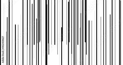 Simple abstract black color thin to thick vertical half line pattern