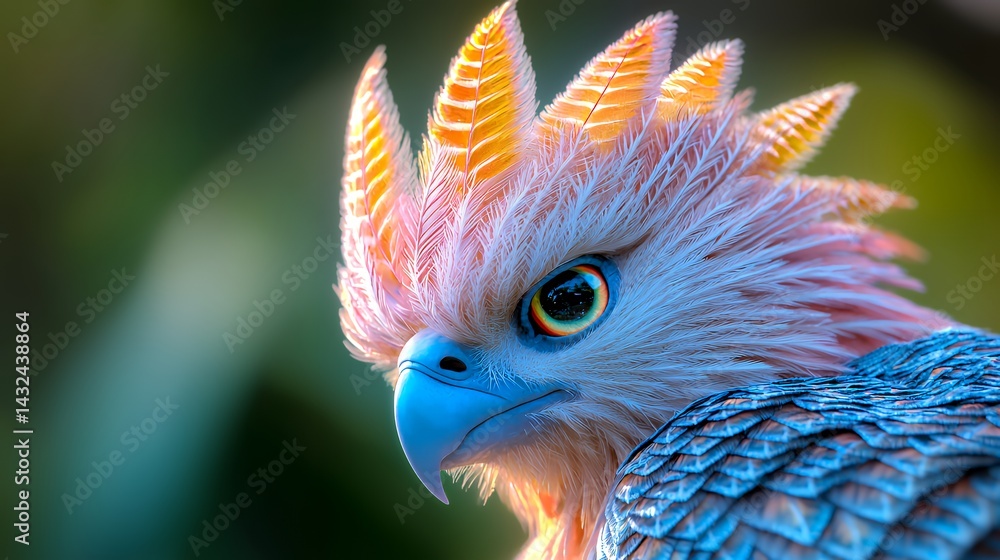 Fototapeta premium Avian portrait with colorful feathers