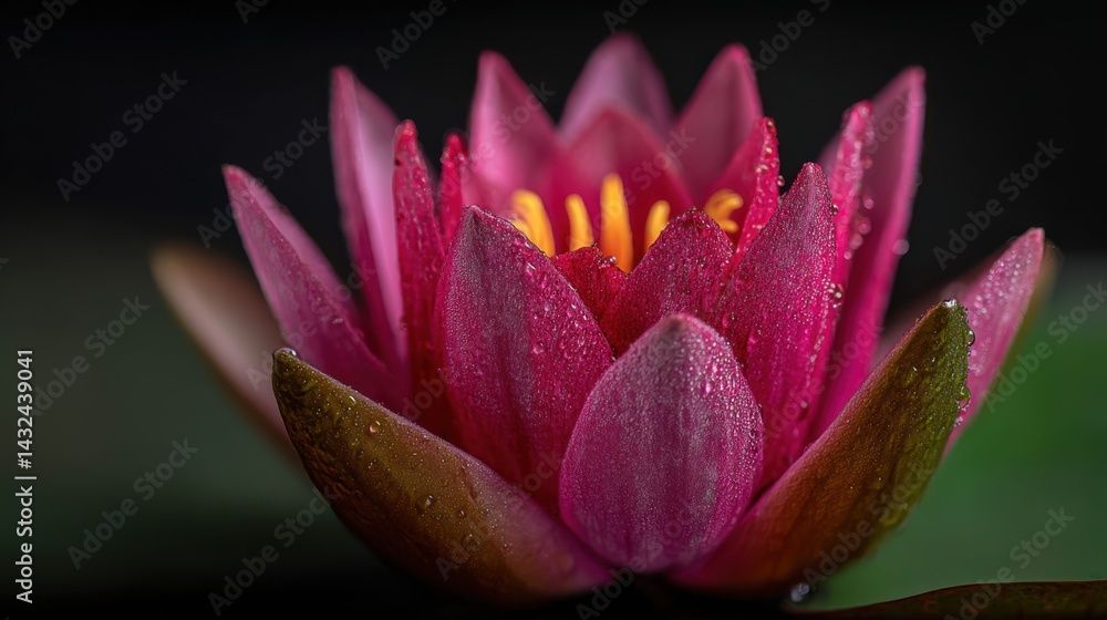 Fototapeta premium Vibrant Pink Water Lily Bloom A Symphony of Color and Serenity in Nature's Display of Beauty