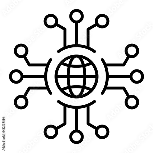 global outline icon vector illustration