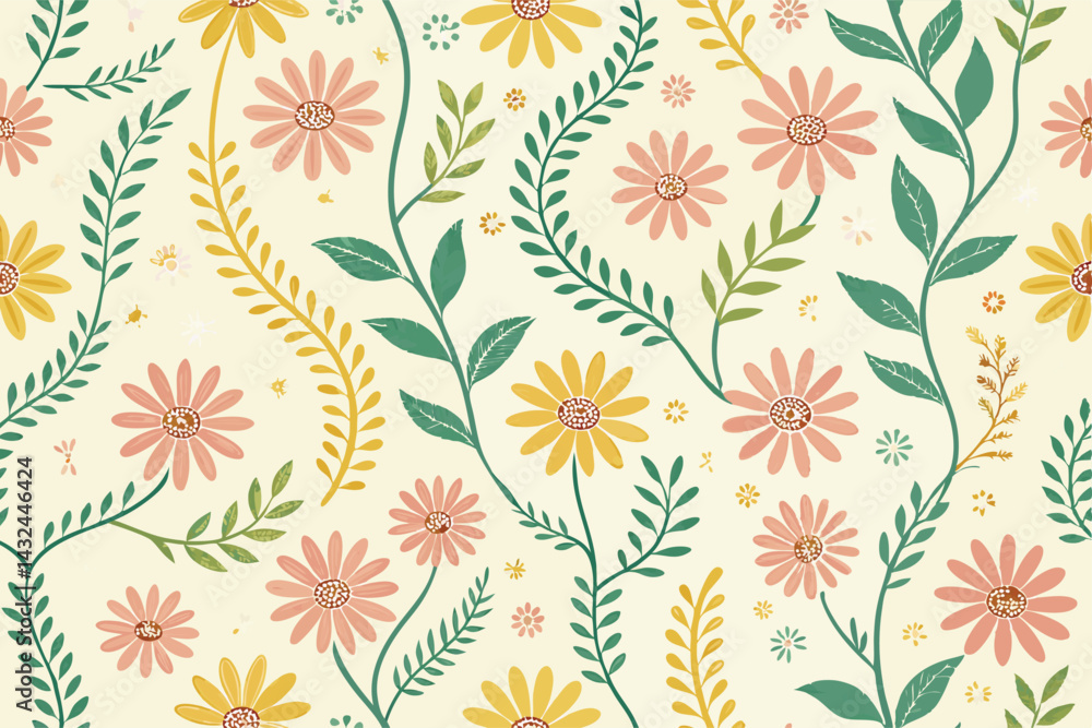 Create a whimsical vector illustration featuring quirky daisy chains intertwined with the letter 'W', employing a naive art style. Create a whimsical vector illustration featuring quirky daisy chains intertwined with the letter 'W', employing a naive art style.