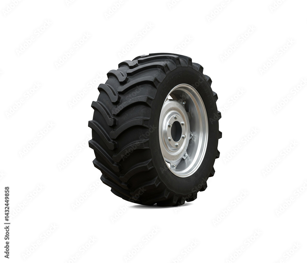 Tractor wheel isolated on white background. Tractor wheel isolated on white background.