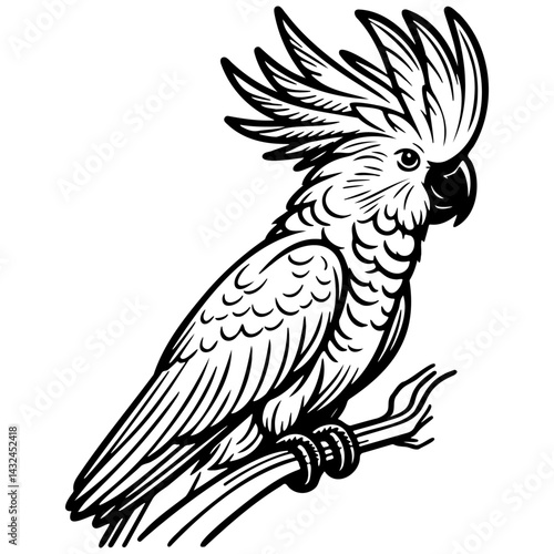 Cockatoo Pet Illustration.