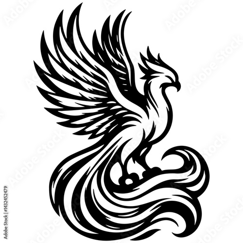 Wallpaper Mural Phoenix Sketch Drawing. Torontodigital.ca