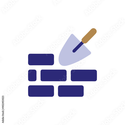 Construction Icon Trowel Building Brick Wall