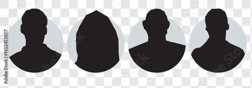 User profile icon vector. Avatar or person icon. Profile picture, portrait symbol. Neutral gender silhouette. Circle button with avatar photo. Blank profile silhouette. Vector