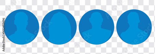 User profile icon vector. Avatar or person icon. Profile picture, portrait symbol. Neutral gender silhouette. Circle button with avatar photo. Blank profile silhouette. Vector