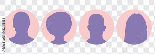 User profile icon vector. Avatar or person icon. Profile picture, portrait symbol. Neutral gender silhouette. Circle button with avatar photo. Blank profile silhouette. Vector