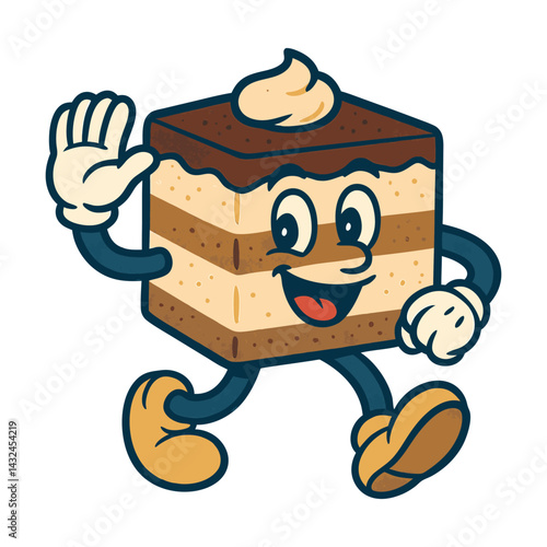 tiramisu funny cartoon mascot character