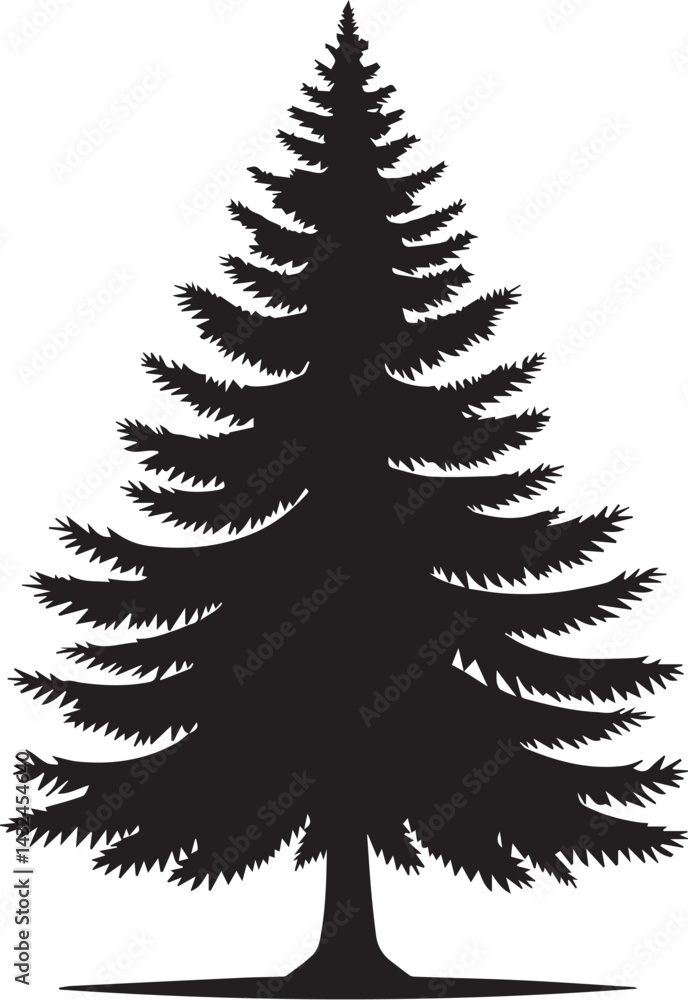Christmas pine tree vector silhouette Christmas pine tree vector silhouette