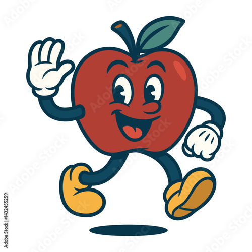 apple funny cartoon mascot character