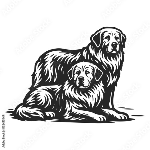 Fluffy Dogs Sitting