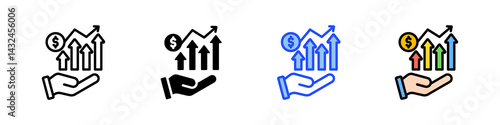 Investment Icon Collection With Multiple Styles