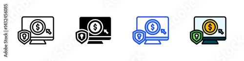 E Banking Security Icon Collection With Multiple Styles