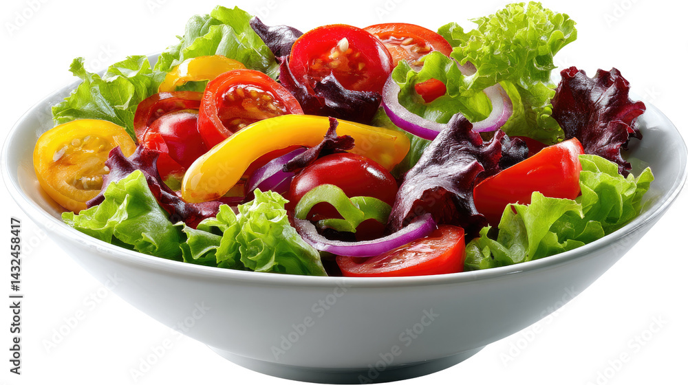 Fresh Vegetable Salad Bowl: A vibrant mix of crisp lettuce, juicy tomatoes, and colorful bell peppers in a refreshing salad bowl. Perfect for a healthy meal or side dish. Fresh Vegetable Salad Bowl: A vibrant mix of crisp lettuce, juicy tomatoes, and colorful bell peppers in a refreshing salad bowl. Perfect for a healthy meal or side dish.