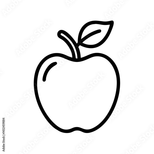 Apple Fruit with Leaf Icon Design