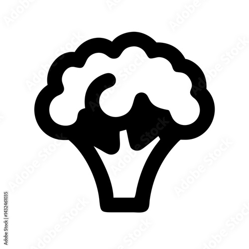 Broccoli Floret Whole Head Icon Design