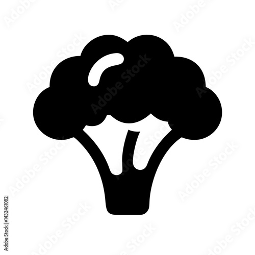 Broccoli Floret Whole Head Icon Design