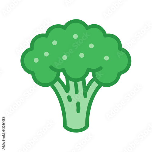 Broccoli Floret Whole Head Icon Design