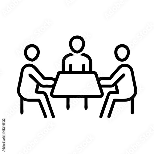 Business Meeting Discussion Table Icon Design

