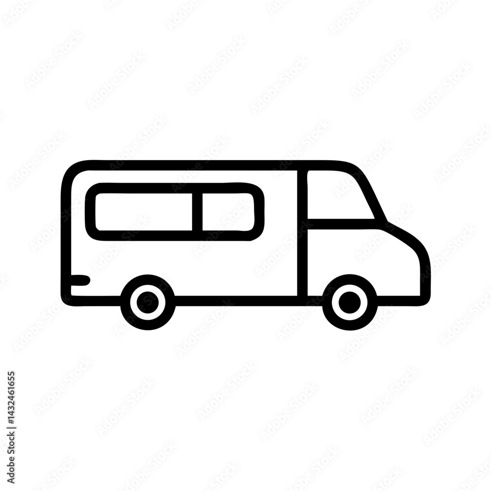 Camper Van Side Profile Icon Design Camper Van Side Profile Icon Design