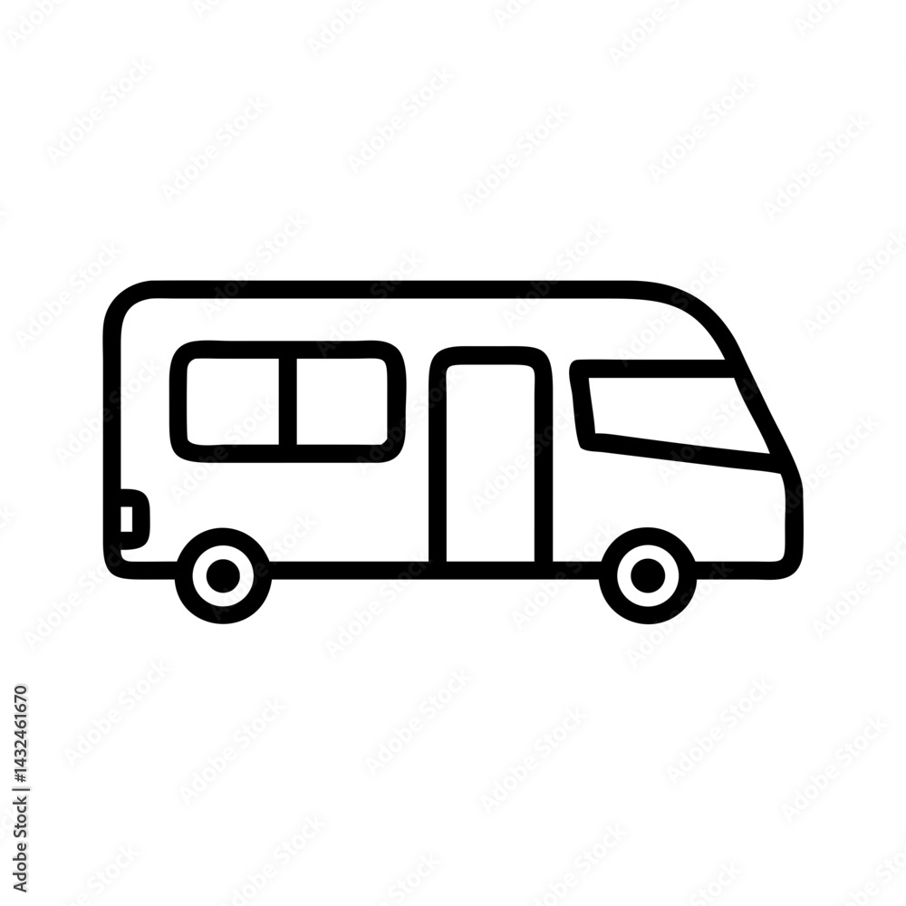 Camper Van Side Profile Icon Design Camper Van Side Profile Icon Design