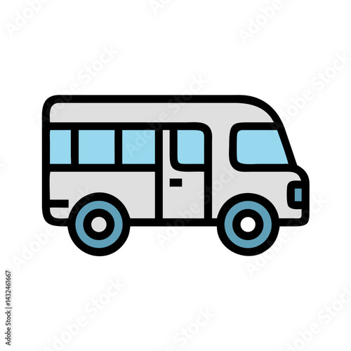 Camper Van Side Profile Icon Design