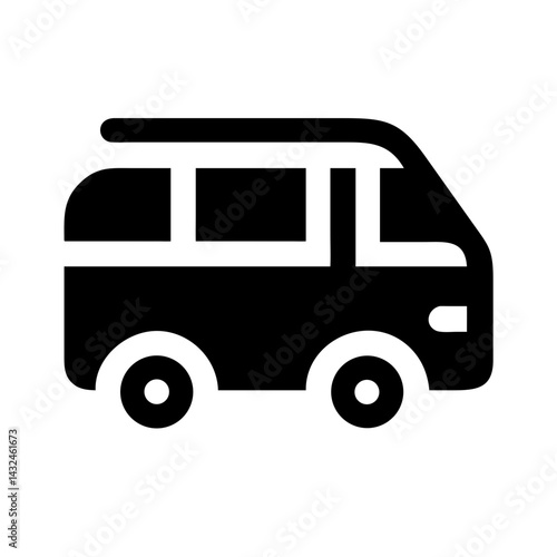 Camper Van Side Profile Icon Design
