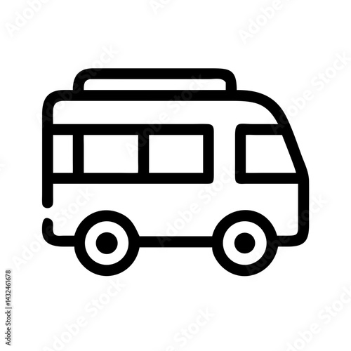 Camper Van Side Profile Icon Design