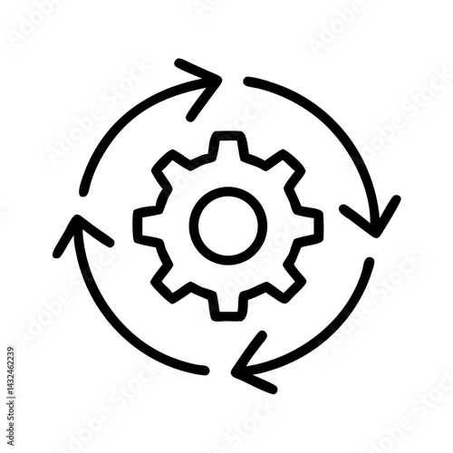 Circular Workflow Management Icon Design