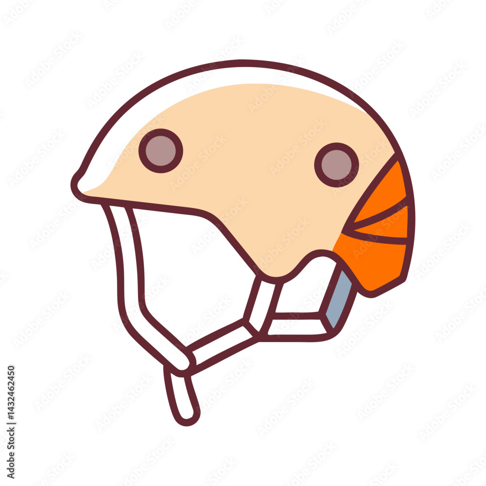 Obraz premium Climbing Helmet Rear View Icon Design