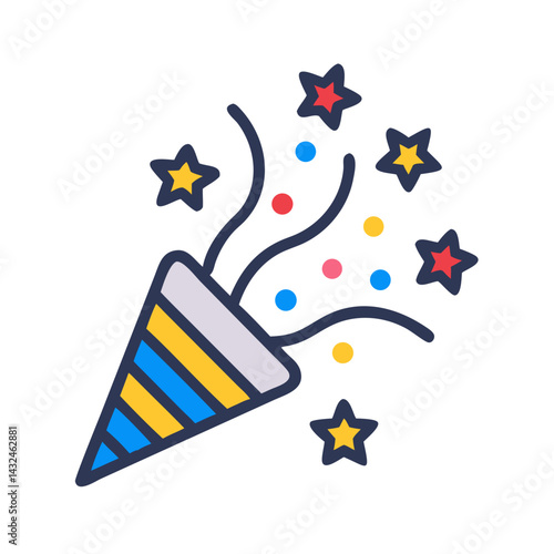 Confetti Party Popper Icon Design