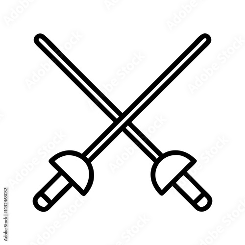 Crossed Fencing Swords Icon Design