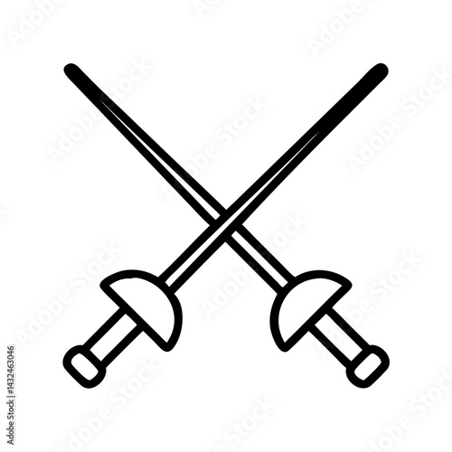 Crossed Fencing Swords Icon Design