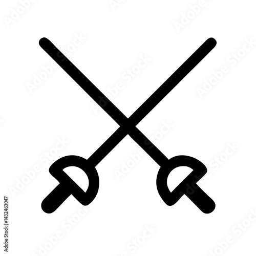 Crossed Fencing Swords Icon Design