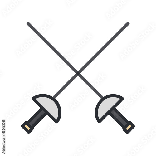 Crossed Fencing Swords Icon Design