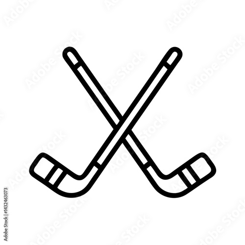 Crossed Hockey Sticks Icon Design