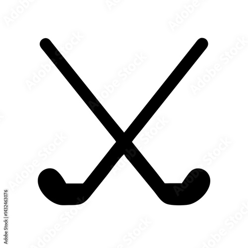 Crossed Hockey Sticks Icon Design