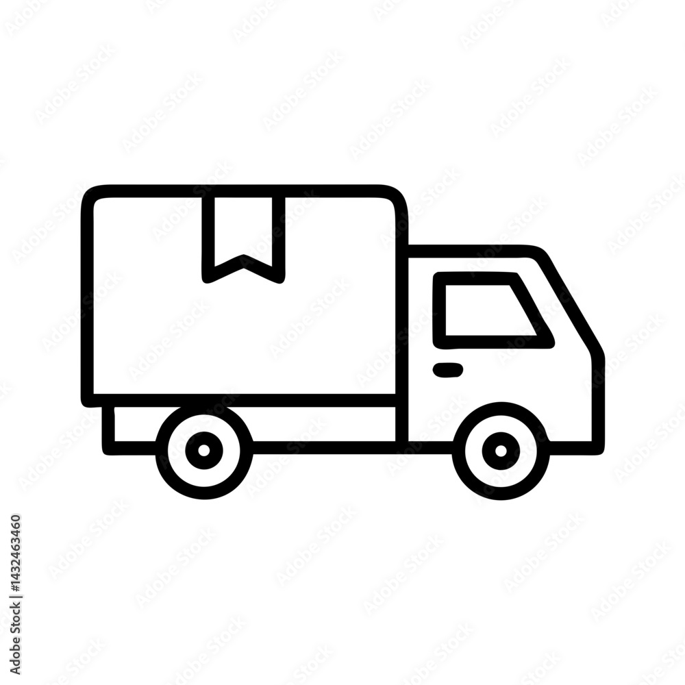 Delivery Truck with Box Icon Design Delivery Truck with Box Icon Design