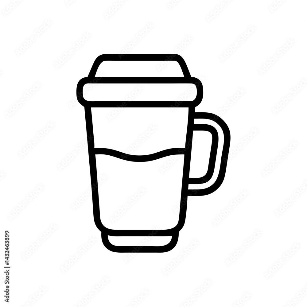 Double-Layered Mug Side View Icon Design Double-Layered Mug Side View Icon Design