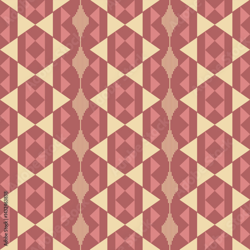 Seamless Ethnic Pattern Texture. Navajo Geometric Print, Rustic Decorative Ornament. Abstract Geometric Pattern. Native American Pattern Ornament for the Design of Clothing