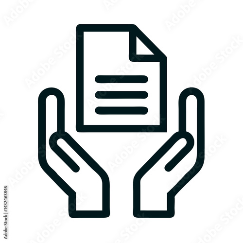 Document Support Hands Symbol Icon Design