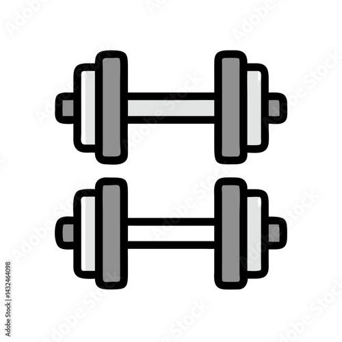 Dumbbell Pair Workout Tool Icon Design