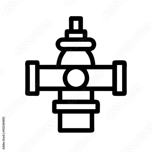 Fire Hydrant Connection Valve Icon Design