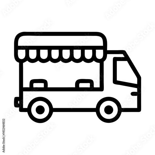 Food Truck with Awning Icon Design