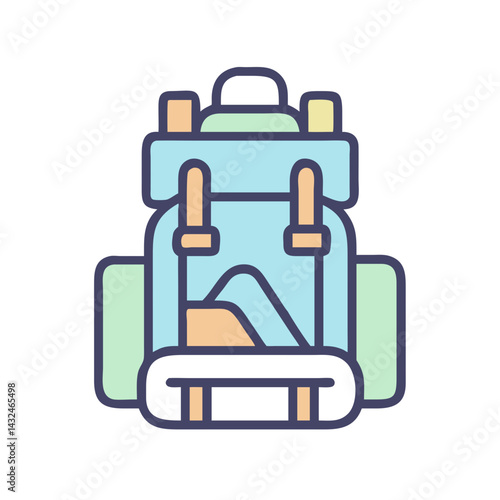 Hiking Backpack Adventure Icon Design